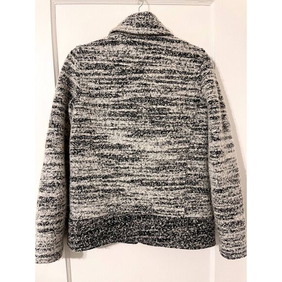 Womens Club Monaco Jacket Tweed Mohair/Wool Full Zip Collar Gray Size S - Picture 2 of 7